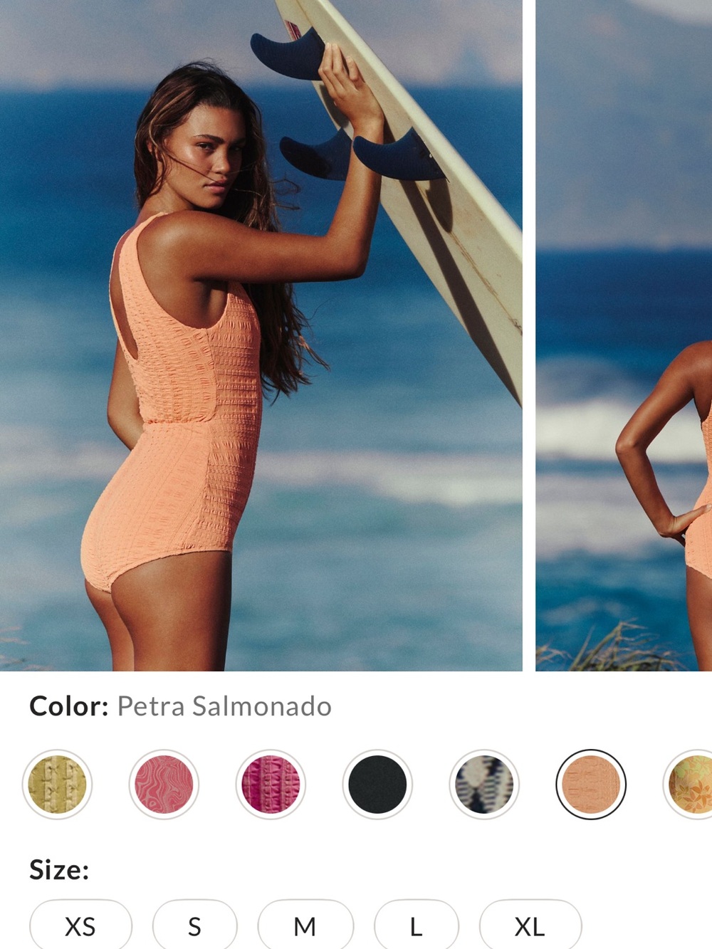 NWT Seea Tofino Free people Orange Smocked one piece surf suit